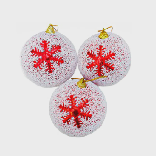 Bolas de Natal com desenhos de natal e glitters - Retrosaria