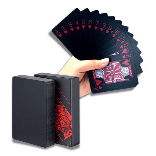 Baralho preto Baralho Black A Prova De Agua Jogo De Cartas Detalhes  Vermelho 54 Cartas Poker Mágica - Escorrega o Preço