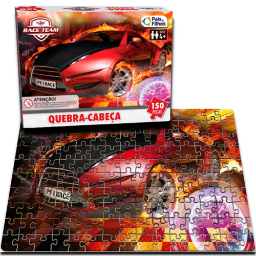 Quebra Cabeça Carro Race Team - 150 Peças - Pais e Filhos