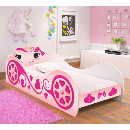 Cama Carruagem Barbie Star Rosa