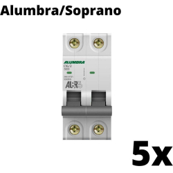 Menor preço em Kit 5 Und Disjuntor Din Bipolar 16a