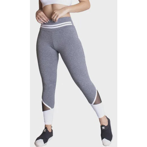 Calca Legging Feminina Amarrar Fitness Tela Academia 287 Cinza