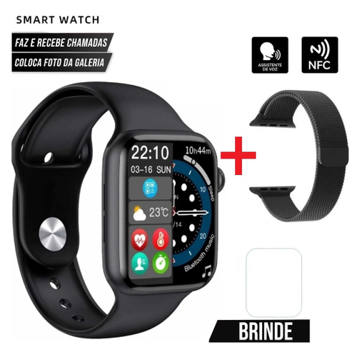 Relógio Inteligente SmartWatch W34 S Preto Troca Pulseira Android iOS  Ligações Monitor Cardíaco em Promoção na Americanas