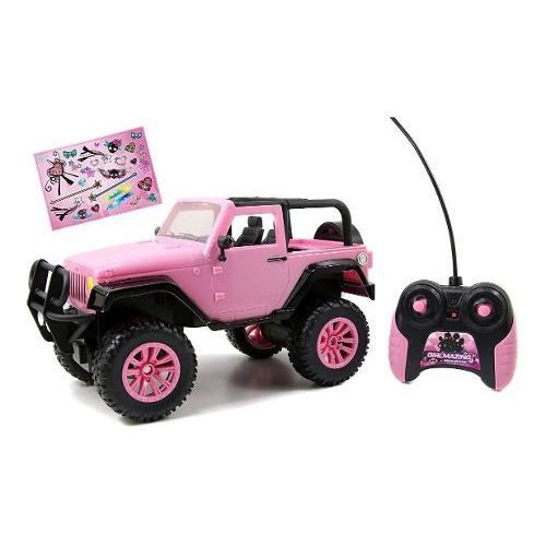 Carro Jeep Para A Barbie Com Controle Remoto Rosa