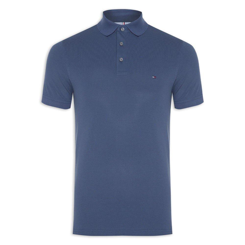 Camiseta Gola Polo Tommy Hilfiger Slim Im 1985 Azul Submarino