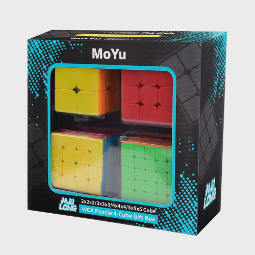 Kit Cubo Mágico Profissional Moyu 2x2x2 3x3x3 4x4x4 5x5x5 Black Carbon