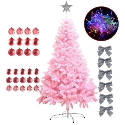 Arvore De Natal Pinheiro Andes Rosa Nevada 150cm 935 Galhos – Cromus  1025840 - Papelaria Criativa