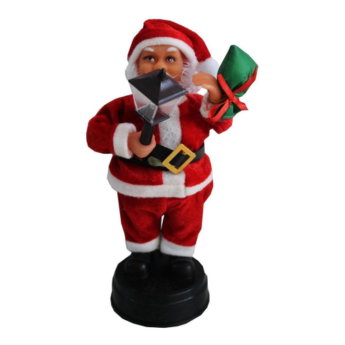 Figura Natalina Mini Papai Noel com Árvore de Resina 18cm BravaDecor