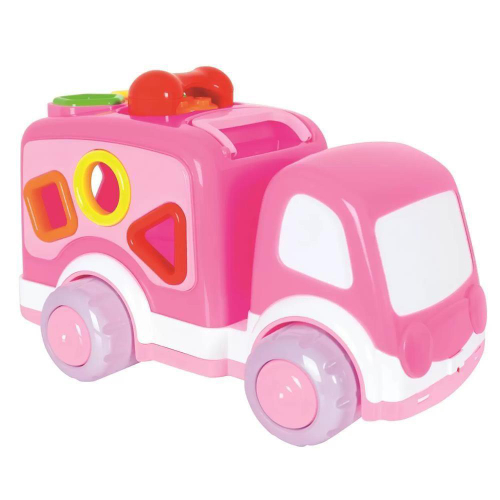 Brinquedo Educativo Bebe Caminhao Didatico Rosa - Super Toys