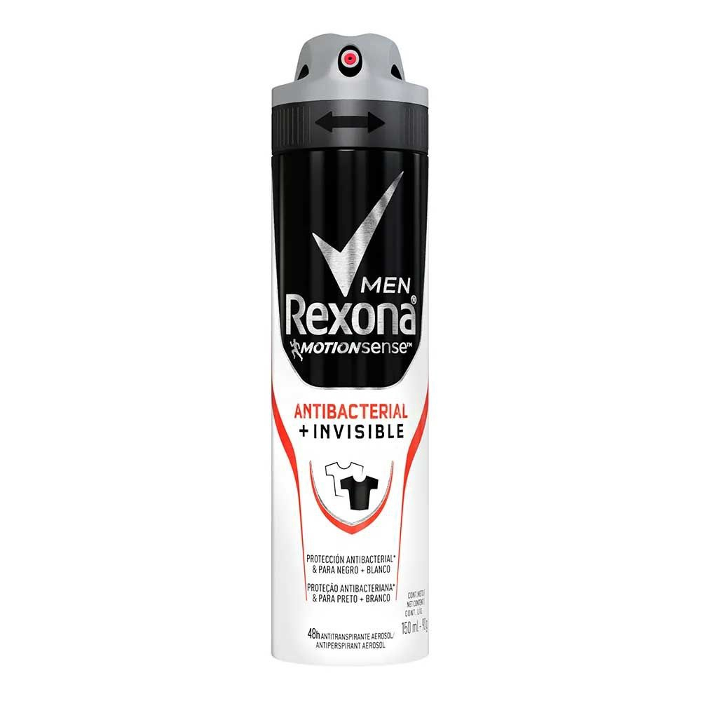 Desodorante Aerosol Rexona Men Antibacterial + Invisible ...