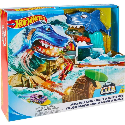 Pista hot wheels city downtown fuga do dinossauro na oficina