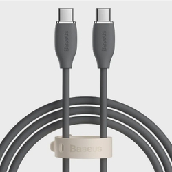 Menor preço em Cabo reforçado Baseus usb tipo c para usb tipo c silicone 1,2metros 100w de potência - Preto