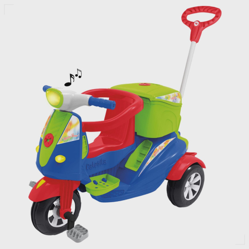 Motoca Triciclo Velobaby Passeio Com Pedal Para Menino