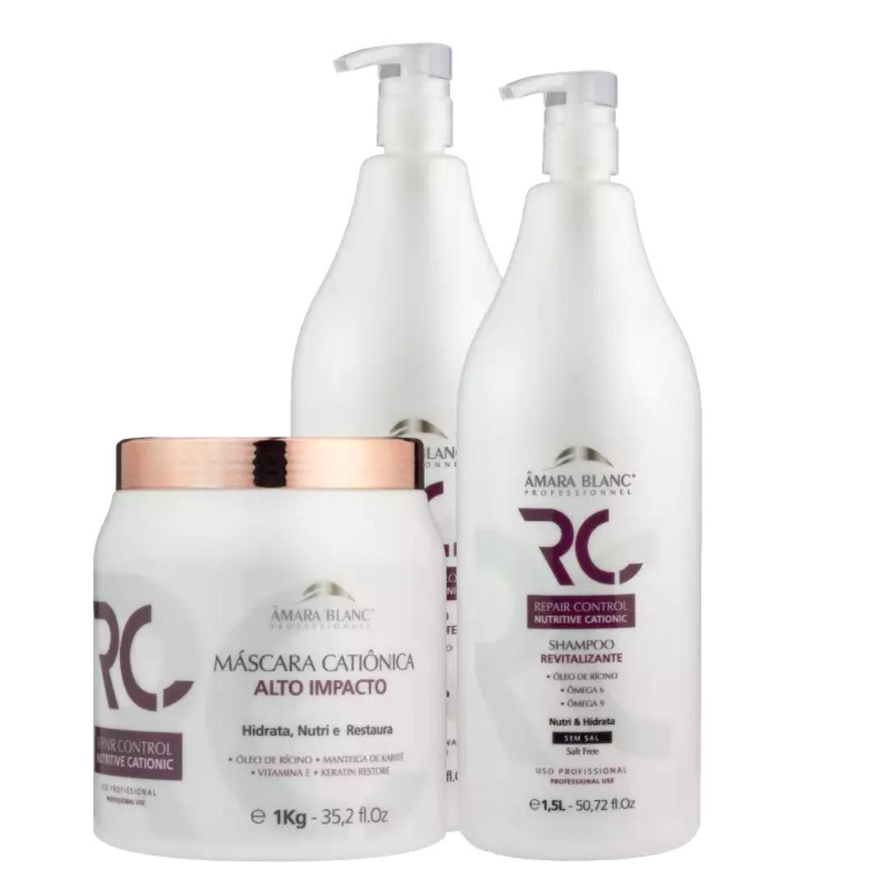 Kit Catiônica Shampoo E Condicionador 1,5 L + Máscara 1 Kg no Shoptime