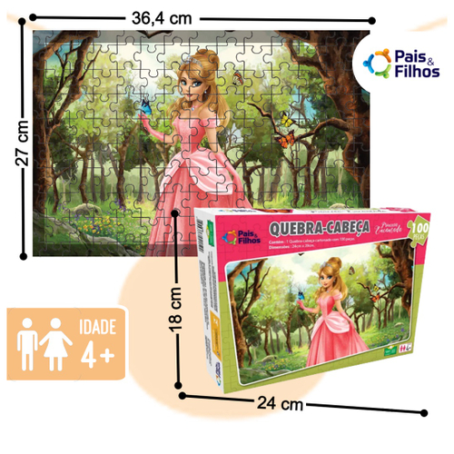 Quebra-Cabeça Princesa Encantada - 100 Pcs