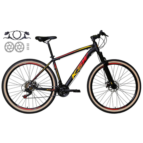 Bicicleta Ksw Ltx Disc H T15 Aro 29 Susp. Dianteira 24 Marchas - Preto/vermelho