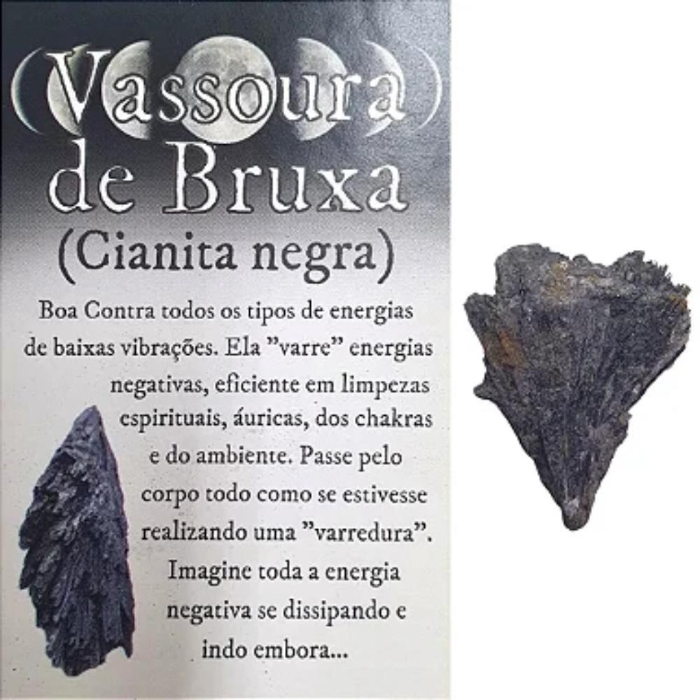 Colar Cianita Preta - Vassoura de Bruxa