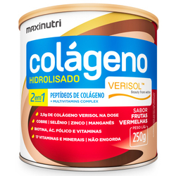 Colágeno Hidrolisado 2 Em 1 - 250g Sabor Frutas Vermelhas Menor preço em Colágeno Hidrolisado 2 Em 1 - 250g Sabor Frutas Vermelhas