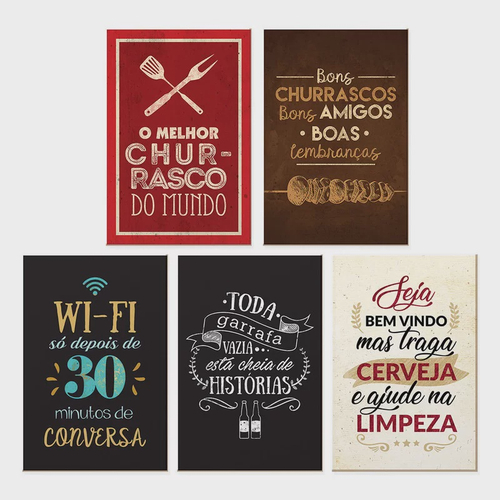 Kit 5 Quadros para Decoração Frases Café Cozinha Amor em Promoção na  Americanas