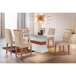 Mesa Rufato Ágata Reto 180 + 6 Cad Imperatriz Imbuia/Creme é boa?