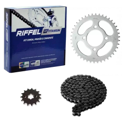 Kit Relação cg 160 Titan, Fan, Star, Cargo - Aço 1045 Riffel Menor preço em Kit Relação cg 160 Titan, Fan, Star, Cargo - Aço 1045 Riffel