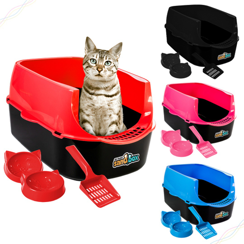 Caixona de Areia Lilás Pet Games - Bandeja Higiênica para Gatos, pet games  caixa de areia 