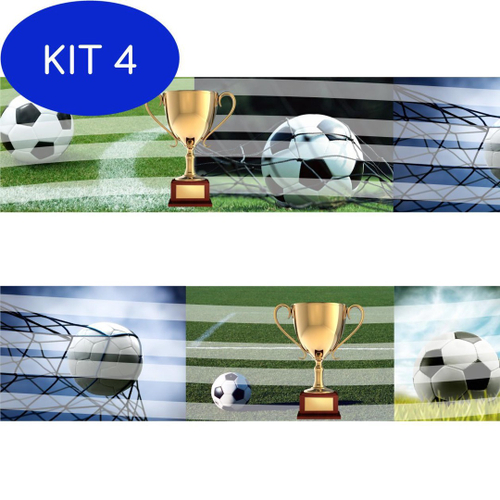 Kit 4 Papel De Parede Bola Soccer Futebol Quarto Jogo Menino em Promoção na  Americanas