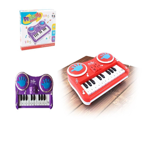 Teclado Infantil Musical Piano Dinossauro Brinquedo Bebê Didático Rosa