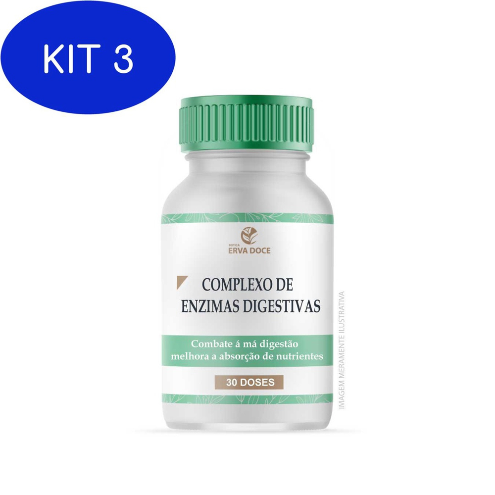 Kit 3 Complexo De Enzimas Digestivas 30 Capsulas | Submarino