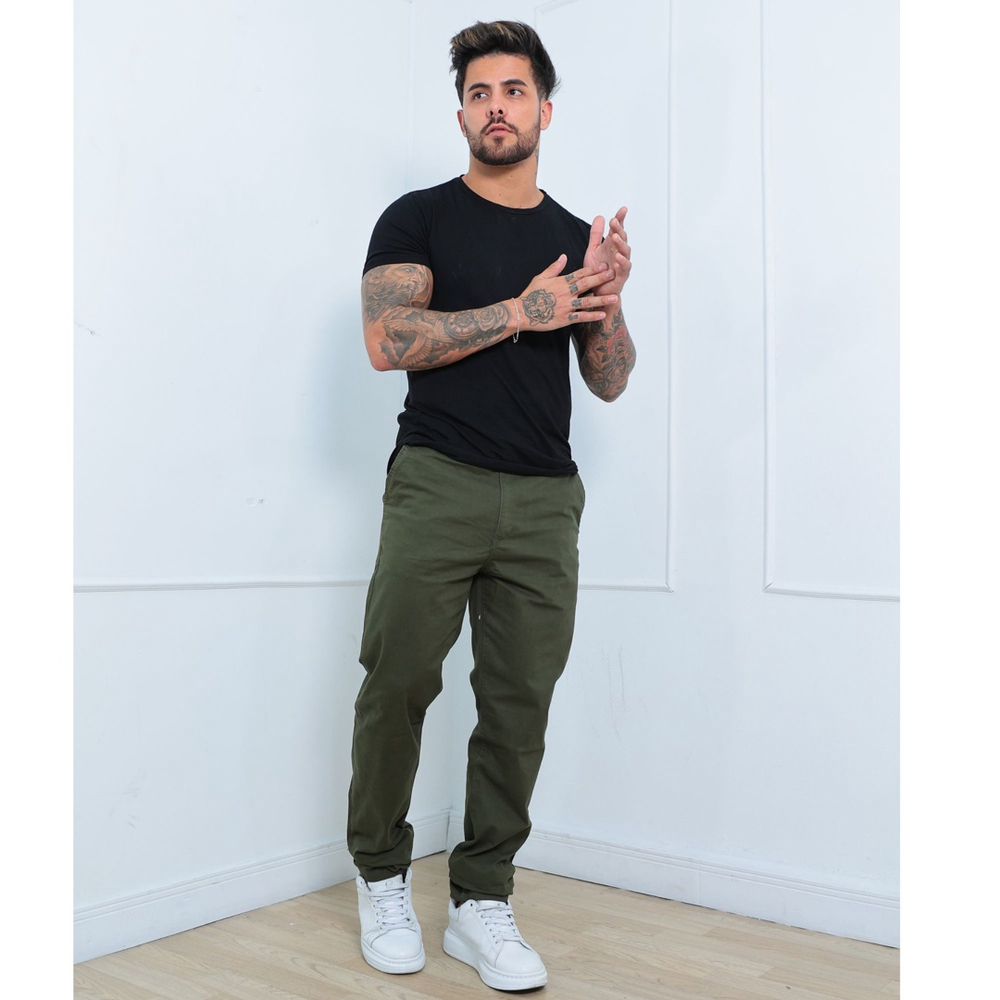 Calça chino best sale masculina verde