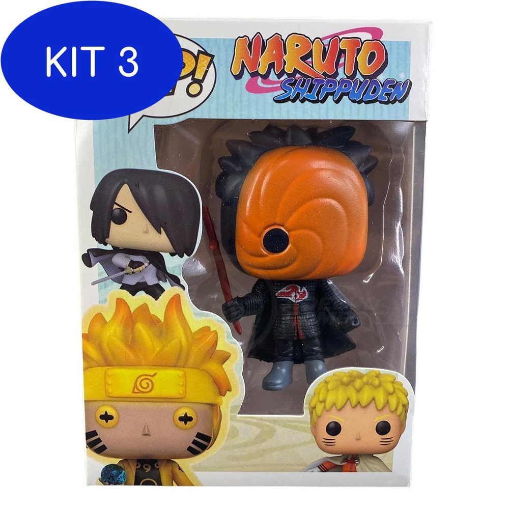 Kit com 5 Bonecos Desenho Naruto Shippuden Pop Grande no Shoptime