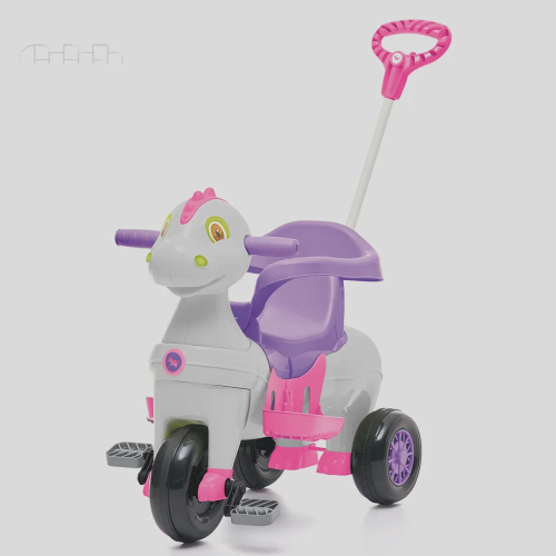 Triciclo Infantil Calesita Velocita - 2 em 1 - Pedal e Passeio com Aro -  Rosa L