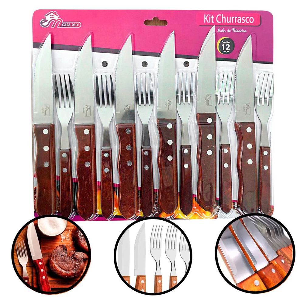 Garfo De Churrasco Inox Utensilio Doméstico Grande Carne em Promoção na  Americanas