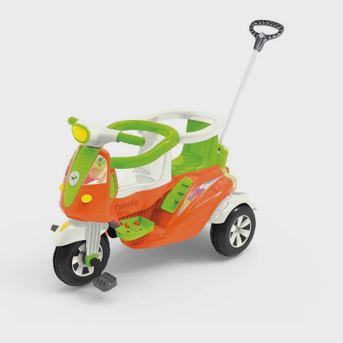 Triciclo Infantil Meninas Gatinha Som Luz 2 Em 1 Com Pedal