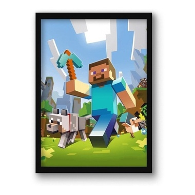 Quadro decorativo A4 Mobs Do Minecraft Cartoons