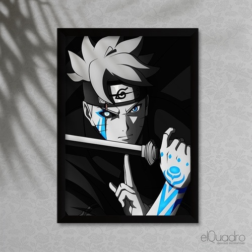 Moletom preto Boruto Karma Desenho Anime Otaku masculino feminino