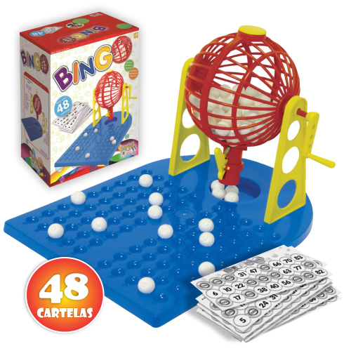 Bingo Infantil Jogo Brinquedo Globo 48 Cartelas 90 Bolinhas