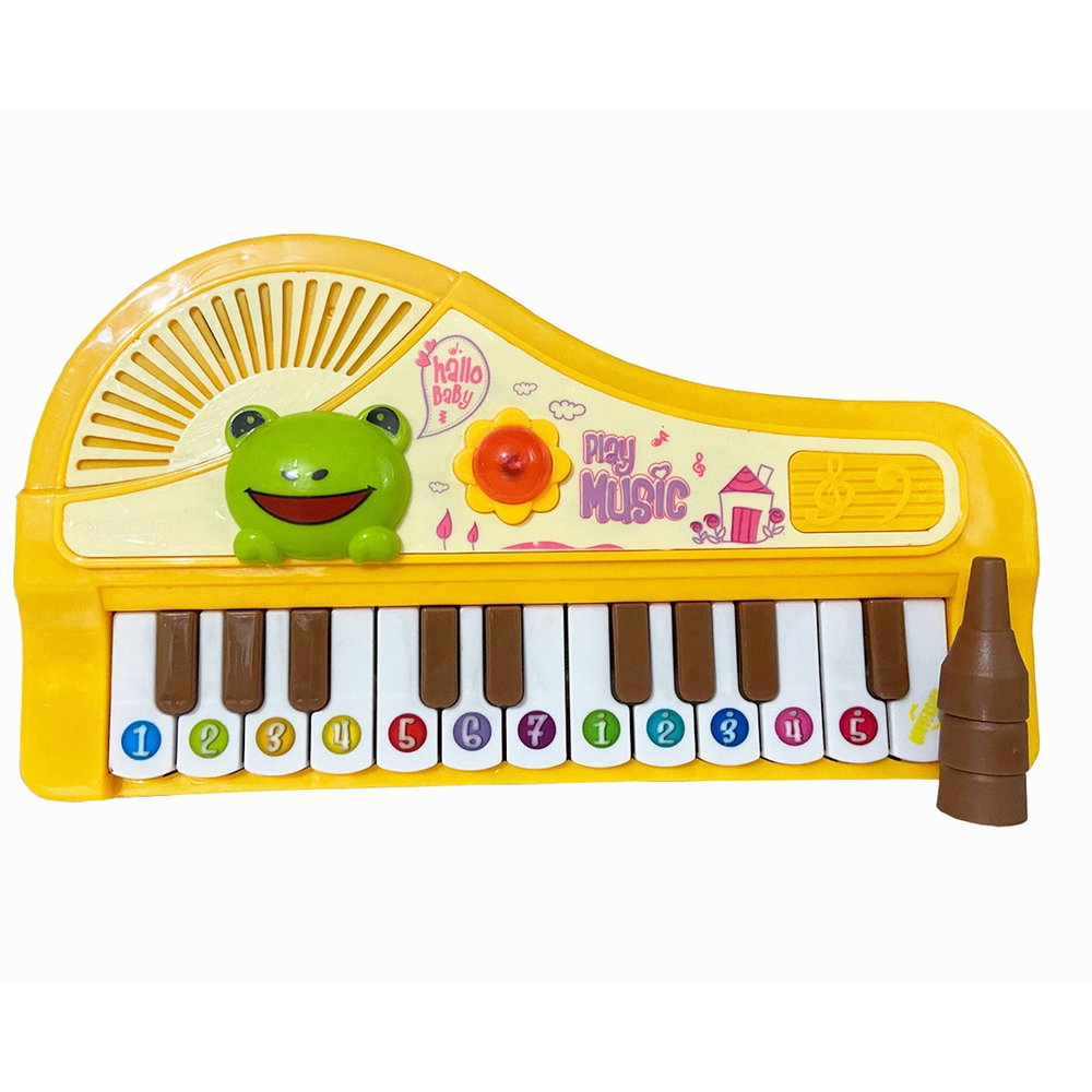 Teclado Pianinho Infantil Musical De Dinossauro Amarelo