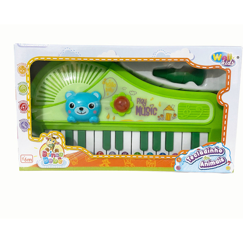 Piano Teclado Infantil Little Pianist Músicas Variadas Verde no Shoptime