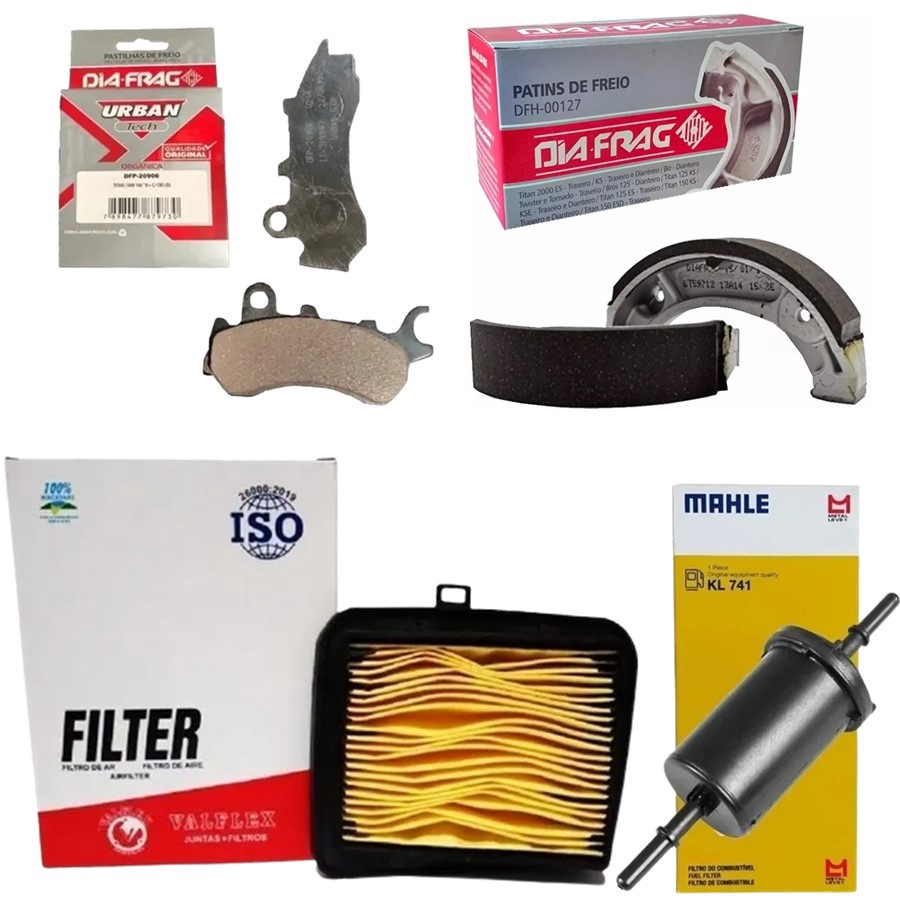 Kit Filtros Lona Pastilha C Cbs Titan Fan Submarino