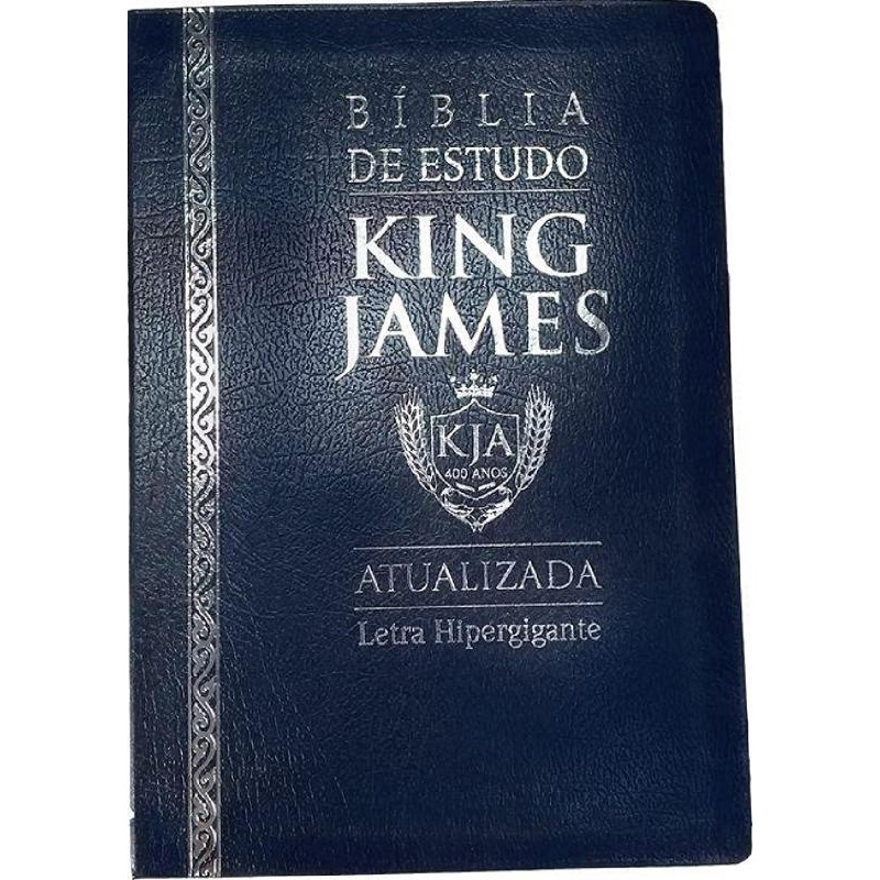 Bíblia De Estudo King James (Atualizada) - Letra Hipergigante (Azul ...