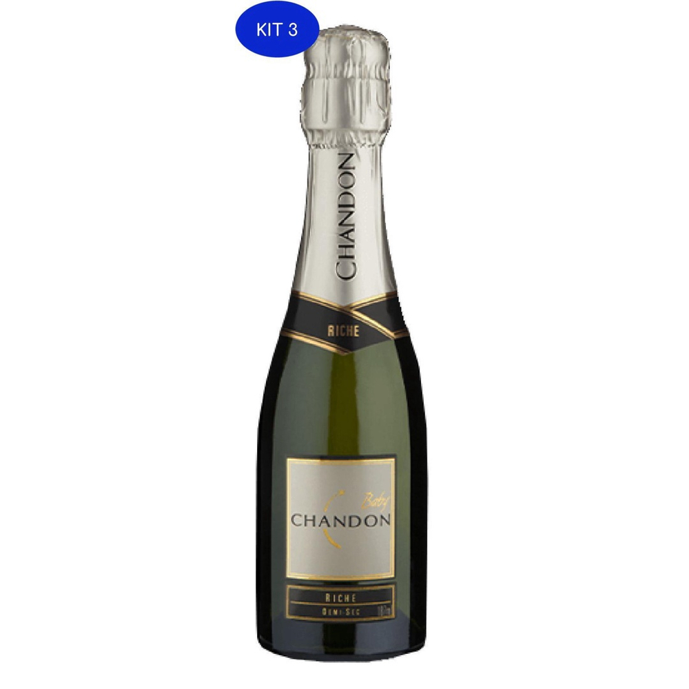 Kit 3 Chandon Baby Espumante Riche Demi-sec 187ml No Shoptime