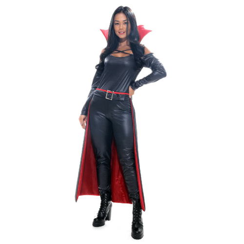 Fantasia de Halloween Rainha Vampira Infantil Longa