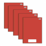 Kit 5 Caderno Brochura Capa Dura 80 Folhas Liso vermelho Tilibra Pepper
