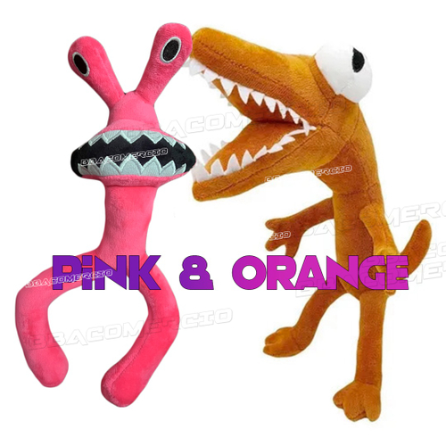 Boneco De Pelúcia Bichinho Pink Com Dentes Novo Personagem Rainbow Friends  Jogo Roblox