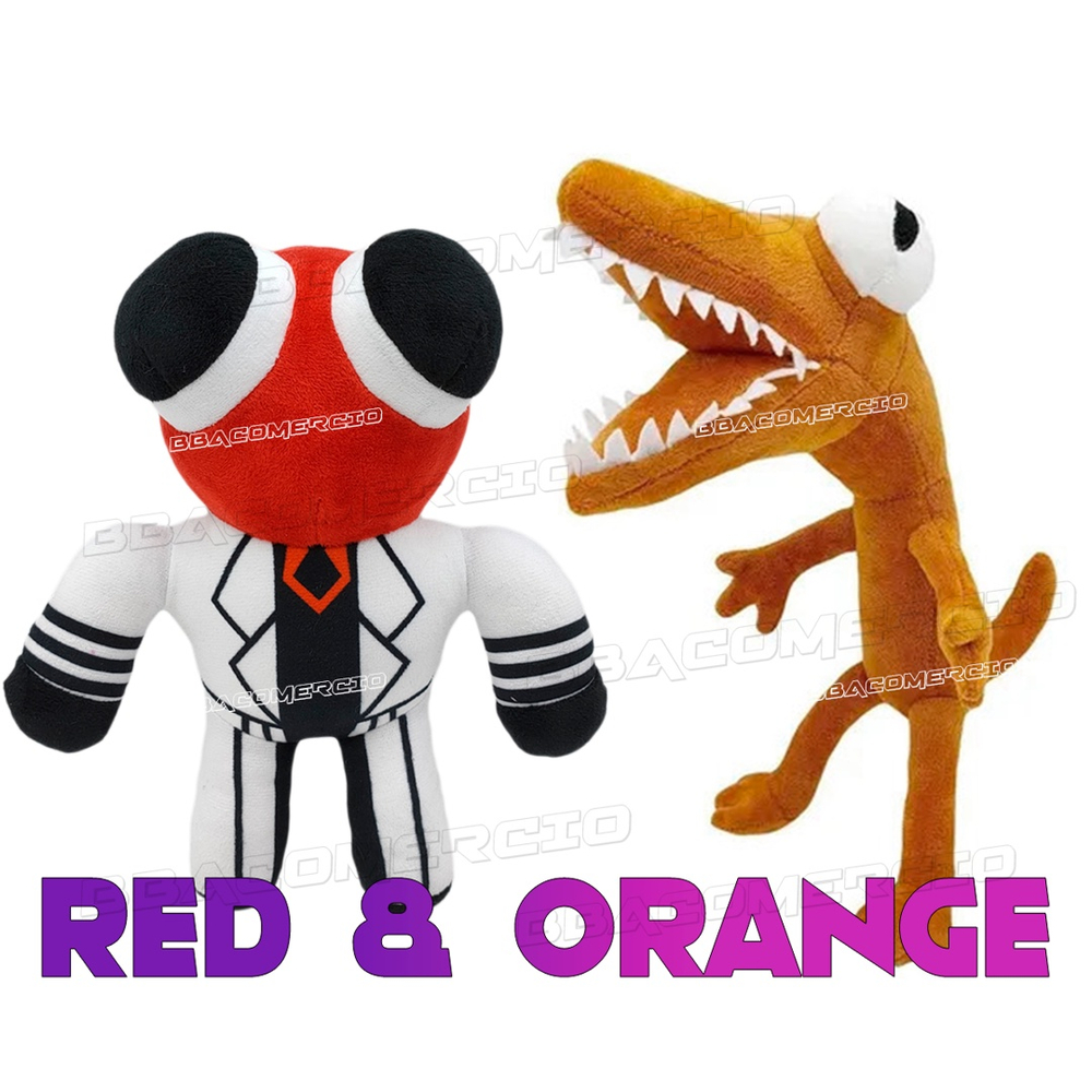 Orange boneco de pelúcia Rainbow friends Roblox