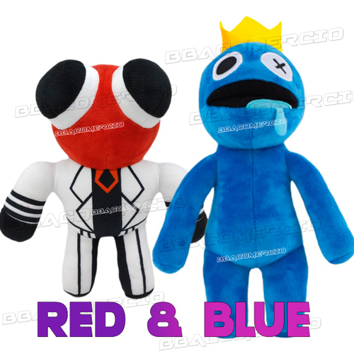 Roblox Rainbow friends  Mostrando todos os detalhes do boneco BLUE de  pelúcia do Rainbow friends 