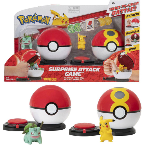 Brinquedo Pokemon - Surprise Attack Game Pikachu e Bulbasauro em