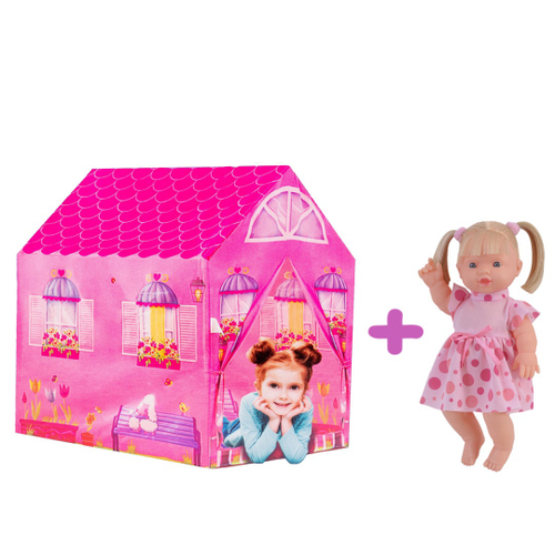 Kit Boneca Elisi + Barraca Minha Casinha