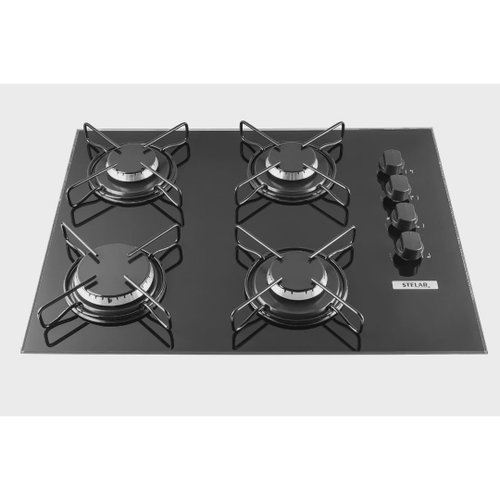 Cooktop 4 Bocas Stelar Preto - Gás Bivolt - Cook04 Cooktop 4 Bocas Stelar Preto - Gás Bivolt - Cook04